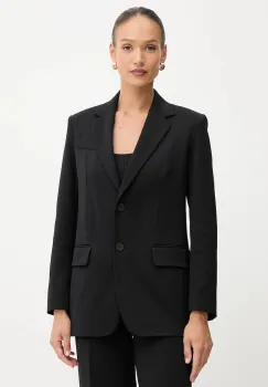 Weekend Max Mara sacou MESSINA culoarea negru, un singurrand de nasturi, uni, 2525916041600 imagine