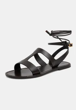 Weekend Max Mara sandale de piele LEMMA femei, culoarea maro, 2515521075600 imagine