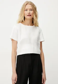 Weekend Max Mara tricou din amestec de in femei, culoarea alb, 2515941112600 imagine