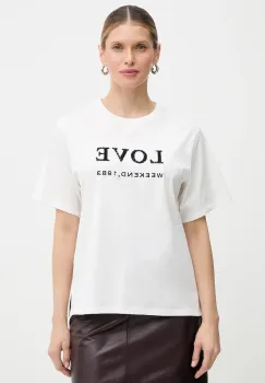 Weekend Max Mara tricou din bumbac AGILE culoarea alb, 2615971061600 imagine