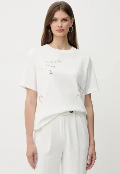 Weekend Max Mara tricou din bumbac culoarea alb, 2525976051600 imagine