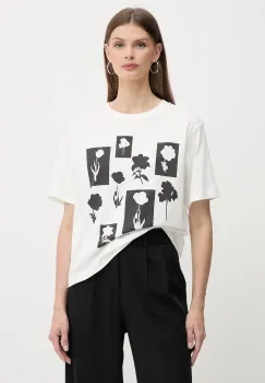 Weekend Max Mara tricou din bumbac culoarea alb, 2525976051600 imagine