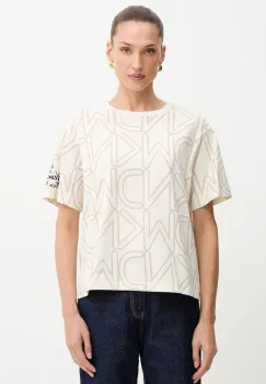 Weekend Max Mara tricou din bumbac culoarea bej, 2525976051600 imagine