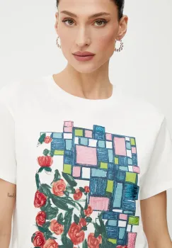 Weekend Max Mara tricou din bumbac femei, culoarea alb, 2515971016600 imagine