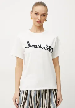 Weekend Max Mara tricou din bumbac femei, culoarea alb, 2515971042600 imagine