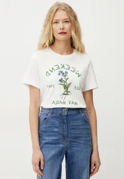 Weekend Max Mara tricou din bumbac femei, culoarea alb, 2515971052600 imagine