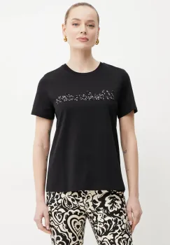 Weekend Max Mara tricou din bumbac femei, culoarea negru, 2515971051600 imagine
