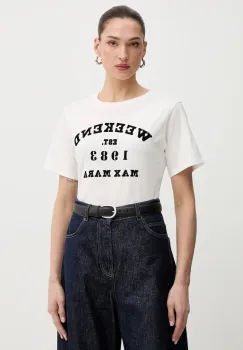 Weekend Max Mara tricou din bumbac TENUE culoarea alb, 2615971051600 imagine