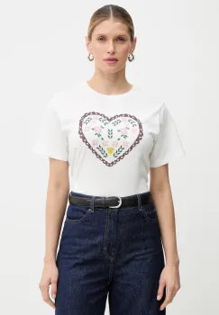 Weekend Max Mara tricou din bumbac TENUE culoarea alb, 2615971051600 imagine