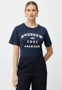 Weekend Max Mara tricou din bumbac TENUE culoarea bleumarin, 2615971051600 imagine