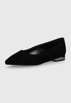 Wojas balerini din piele intoarsa culoarea negru, 4404161 imagine