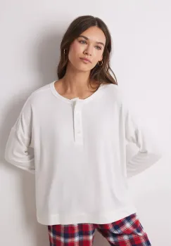 women'secret longsleeve de pijama MIX AND MATCH PERFECT MATCH femei, culoarea bej, 3278427 imagine