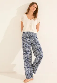 women'secret pantaloni de pijama culoarea bleumarin, 3702236 imagine