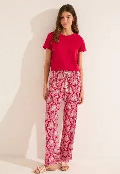 women'secret pantaloni de pijama culoarea bordo, 3709677 imagine