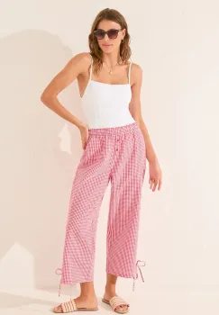 women'secret pantaloni pijama bumbac culoarea bordo, bumbac, 3709664 imagine