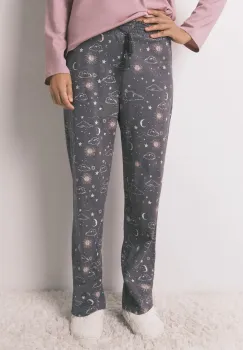 women'secret pantaloni pijama bumbac culoarea gri, bumbac, 3702282 imagine