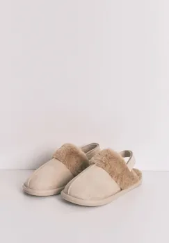 women'secret papuci de casa DAILY FOREST culoarea bej, 4992589 imagine