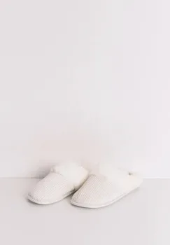 women'secret papuci de casa XMAS BASICS culoarea bej, 4992574 imagine