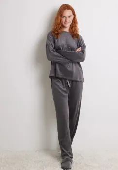 women'secret pijama FROSTED GENERIC femei, culoarea negru, 3598105 imagine