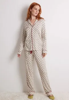 women'secret pijama LOVE ACTUALLY GENERIC PJ femei, culoarea bej, 4758231 imagine