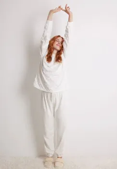 women'secret pijama LOVE ACTUALLY GENERIC PJ femei, culoarea bej, 4758234 imagine