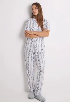 women'secret pijama MIX AND MATCH HAMPTONS femei, culoarea bej, 4858813 imagine