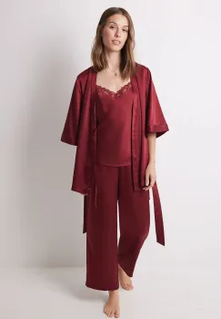 women'secret pijama SENSE LIMITED EDITION femei, culoarea bordo, satin, 2548219 imagine