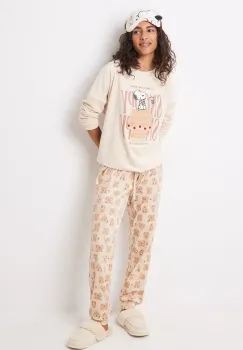 women'secret pijama SNOOPY femei, culoarea bej, 3138636 imagine