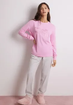 women'secret pijamale de bumbac LA VECINA RUBIA culoarea roz, bumbac, 3138632 imagine