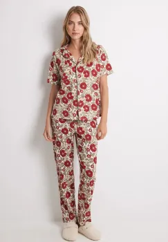 women'secret pijamale de bumbac MIX AND MATCH LOVE ACTUALLY culoarea rosu, bumbac, 4858812 imagine