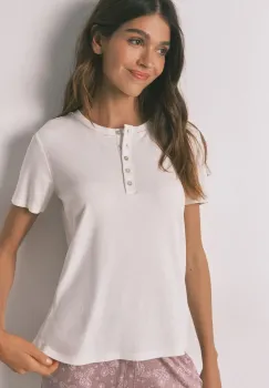 women'secret tricou de pijama culoarea bej, 3272330 imagine