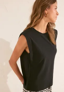 women'secret tricou de pijama culoarea negru, bumbac, 3272261 imagine