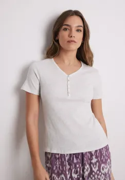 women'secret tricou de pijama din bumbac femei, culoarea gri, bumbac, 3279676 imagine