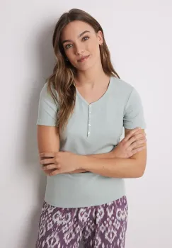 women'secret tricou de pijama din bumbac femei, culoarea verde, bumbac, 3279682 imagine