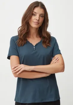 women'secret tricou de pijama din bumbac MIX AND MATCH CEREMONY culoarea turcoaz, bumbac, 3278402 imagine