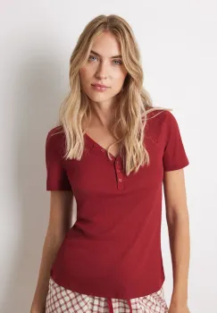 women'secret tricou de pijama MIX AND MATCH LOVE ACTUALLY culoarea rosu, 3278435 imagine