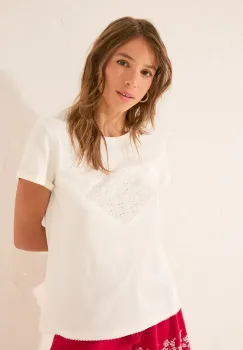 women'secret tricou din bumbac culoarea bej, 3279705 imagine
