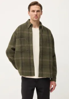 Won Hundred camasa din lana culoarea verde, cu guler button-down, relaxed, 3429-14271 imagine