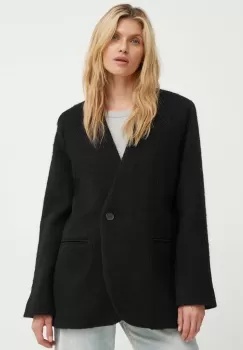 Won Hundred geaca de lana culoarea negru, de tranzitie, oversize, 3054-14242 imagine