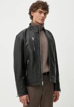 Won Hundred geaca de piele barbati, culoarea negru, de tranzitie, 3253-16015 imagine