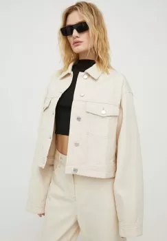 Won Hundred geaca jeans femei, culoarea bej, de tranzitie imagine