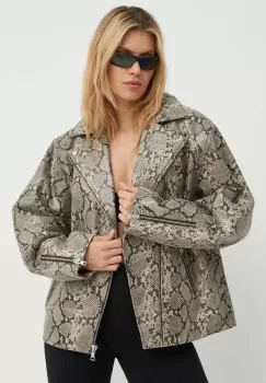 Won Hundred geaca ramones de piele femei, culoarea gri, de tranzitie, 3102-16017 imagine