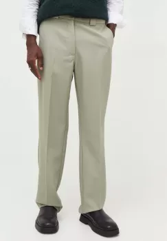 Won Hundred pantaloni din lana culoarea verde, drept imagine