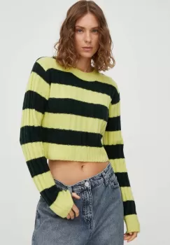 Won Hundred pulover de lana femei, culoarea verde imagine