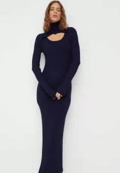 Won Hundred rochie culoarea albastru marin, maxi, mulata imagine