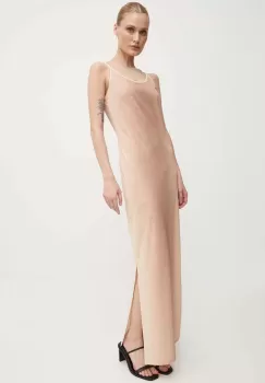 Won Hundred rochie culoarea bej, maxi, drept, 3056-13034 imagine