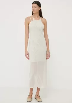 Won Hundred rochie culoarea bej, maxi, drept imagine