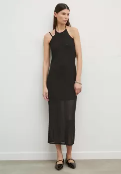Won Hundred rochie culoarea negru, maxi, drept imagine