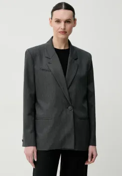 Won Hundred sacou din lana culoarea gri, un singur rand de nasturi, neted, 3494-14275 imagine