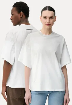 Won Hundred tricou din bumbac culoarea bej, neted, 3610-12071 imagine